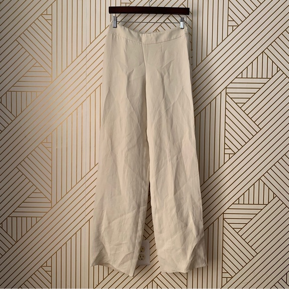 Giorgio Armani NWT 100% silk cream wide leg pants size 40 - Picture 14 of 14